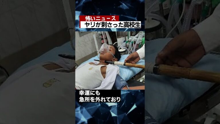 ヤリが刺さった高校生 ※閲覧注意 #海外 #ニュース #怖い話 #怪談 #Shorts
