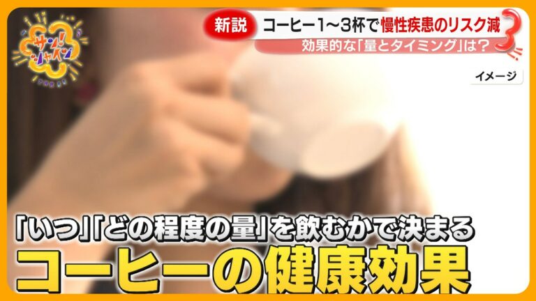 【新説】コーヒー1~3杯で慢性疾患のリスク減!? 効果的な量とタイミングは?~健康再チェックウィーク~【サン!シャインニュース】