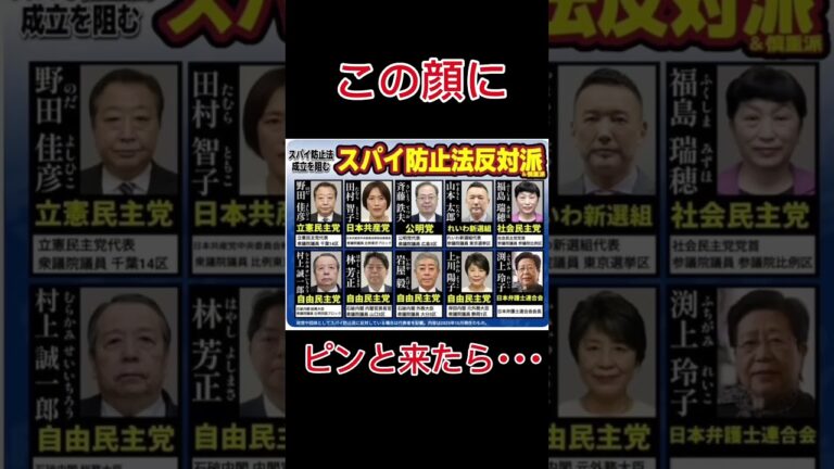 この顔にピンと来たら…#自民党#ニュース#スパイ防止法